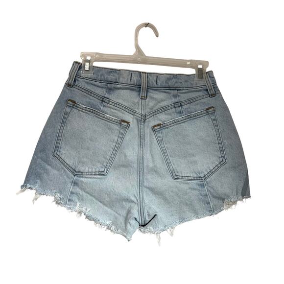 Abercrombie High Rise Cutoff Shorts Size 26 Light Wash Distressed Denim - Picture 2 of 8